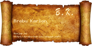 Brebu Karion névjegykártya